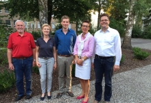 v.l.n.r. Werner Klomfaß  (Kassenwart)      Cornelia Heidkamp (Stellvertr. Vorsitzende)      Tobias Vogt   Beate Keil-Lukannek ( Geschäftsführerin ) Stefan Middendorf ( Vorsitzender )